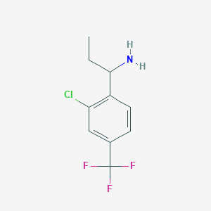 molecular formula C10H11ClF3N B8122020 1-(2-Chloro-4-trifluoromethyl-phenyl)-propylamine 