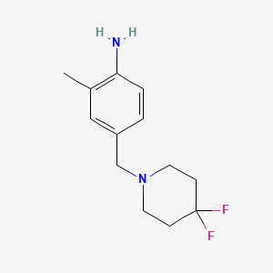 molecular formula C13H18F2N2 B8122042 4-(4,4-Difluoropiperidin-1-ylmethyl)-2-methyl-phenylamine 