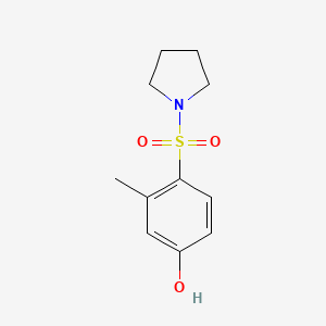molecular formula C11H15NO3S B8122051 3-Methyl-4-(pyrrolidine-1-sulfonyl)-phenol 
