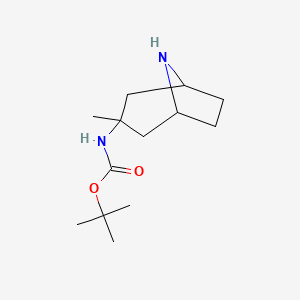 molecular formula C13H24N2O2 B8122057 tert-butyl N-{3-methyl-8-azabicyclo[3.2.1]octan-3-yl}carbamate 