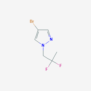 molecular formula C6H7BrF2N2 B8122069 4-Bromo-1-(2,2-difluoropropyl)-1H-pyrazole 