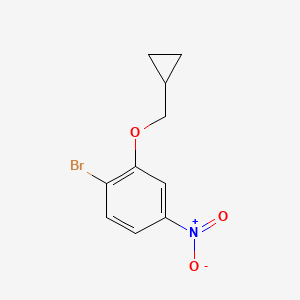 molecular formula C10H10BrNO3 B8122080 1-Bromo-2-(cyclopropylmethoxy)-4-nitrobenzene 