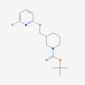 molecular formula C16H23FN2O3 B8122086 tert-Butyl 3-(((6-fluoropyridin-2-yl)oxy)methyl)piperidine-1-carboxylate 