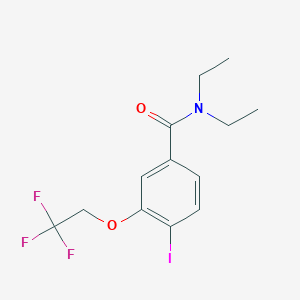 molecular formula C13H15F3INO2 B8122137 N,N-diethyl-4-iodo-3-(2,2,2-trifluoroethoxy)benzamide 