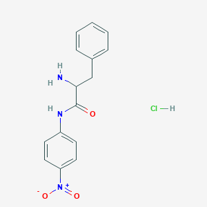 molecular formula C15H16ClN3O3 B8122185 2-amino-N-(4-nitrophenyl)-3-phenylpropanamide;hydrochloride 