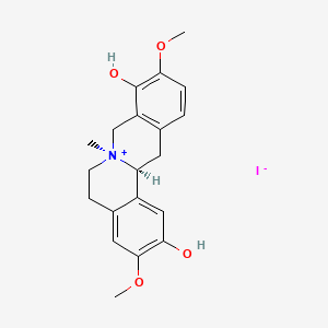 molecular formula C20H24INO4 B8122192 (7S,13aS)-3,10-dimethoxy-7-methyl-6,8,13,13a-tetrahydro-5H-isoquinolino[2,1-b]isoquinolin-7-ium-2,9-diol;iodide 