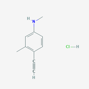 molecular formula C10H12ClN B8122196 (4-Ethynyl-3-methyl-phenyl)-methyl-amine hydrochloride 