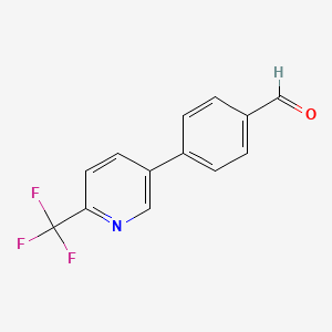 molecular formula C13H8F3NO B8122208 4-(6-Trifluoromethyl-pyridin-3-yl)-benzaldehyde 