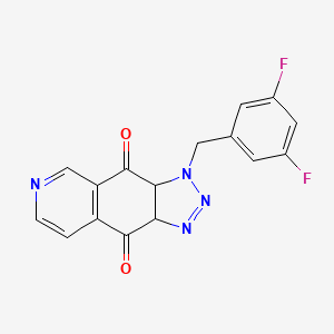 molecular formula C16H10F2N4O2 B8122232 3-(3,5-Difluorobenzyl)-3H-[1,2,3]triazolo[4,5-g]isoquinoline-4,9(3aH,9aH)-dione 
