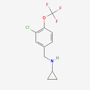 molecular formula C11H11ClF3NO B8122239 (3-Chloro-4-trifluoromethoxy-benzyl)-cyclopropyl-amine 