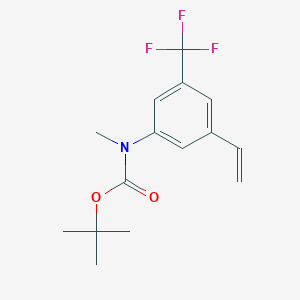 molecular formula C15H18F3NO2 B8122253 Methyl-(3-trifluoromethyl-5-vinyl-phenyl)-carbamic acid tert-butyl ester 