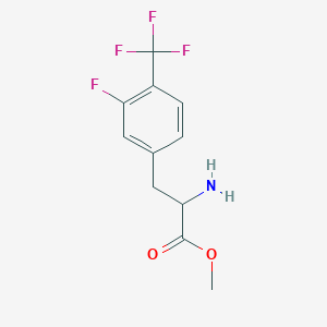 molecular formula C11H11F4NO2 B8122275 2-Amino-3-(3-fluoro-4-trifluoromethyl-phenyl)-propionic acid methyl ester 