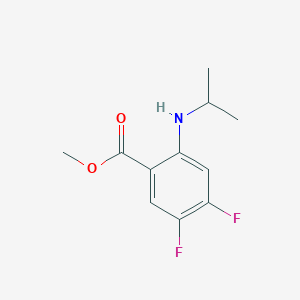 molecular formula C11H13F2NO2 B8122285 4,5-Difluoro-2-isopropylamino-benzoic acid methyl ester 