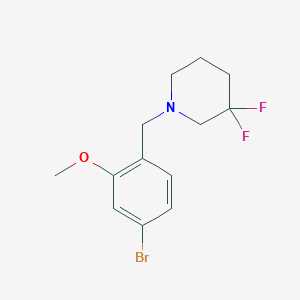molecular formula C13H16BrF2NO B8122286 1-(4-Bromo-2-methoxy-benzyl)-3,3-difluoro-piperidine 
