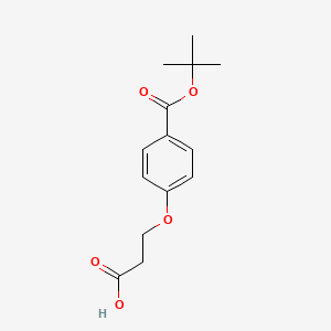 molecular formula C14H18O5 B8122294 4-(2-Carboxy-ethoxy)-benzoic acid tert-butyl ester 