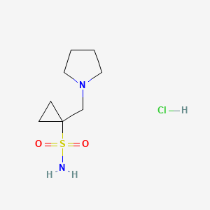 molecular formula C8H17ClN2O2S B8122326 1-(Pyrrolidin-1-ylmethyl)cyclopropane-1-sulfonamide hydrochloride 