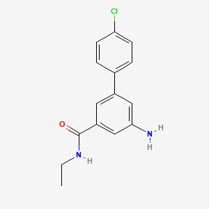 molecular formula C15H15ClN2O B8122330 5-Amino-4'-chlorobiphenyl-3-carboxylic acid ethylamide 