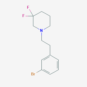 molecular formula C13H16BrF2N B8122392 1-[2-(3-Bromo-phenyl)-ethyl]-3,3-difluoro-piperidine 