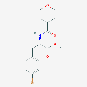 molecular formula C16H20BrNO4 B8122400 S 3-(4-Bromo-phenyl)-2-[(tetrahydro-pyran-4-carbonyl)-amino]-propionic acid methyl ester 