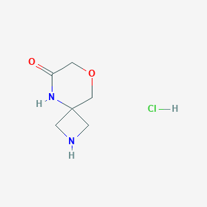 molecular formula C6H11ClN2O2 B8122426 8-Oxa-2,5-diazaspiro[3.5]nonan-6-one hydrochloride 