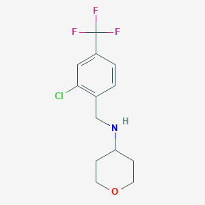 molecular formula C13H15ClF3NO B8122427 (2-Chloro-4-trifluoromethyl-benzyl)-(tetrahydro-pyran-4-yl)-amine 