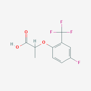 molecular formula C10H8F4O3 B8122449 2-(4-Fluoro-2-trifluoromethyl-phenoxy)-propionic acid 