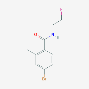 molecular formula C10H11BrFNO B8122456 4-Bromo-N-(2-fluoro-ethyl)-2-methyl-benzamide 