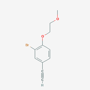 molecular formula C11H11BrO2 B8122472 2-Bromo-4-ethynyl-1-(2-methoxyethoxy)benzene 