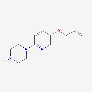 molecular formula C12H17N3O B8122498 1-(5-Allyloxypyridin-2-yl)-piperazine 
