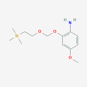 molecular formula C13H23NO3Si B8122506 4-Methoxy-2-((2-(trimethylsilyl)ethoxy)methoxy)aniline 