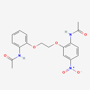 molecular formula C18H19N3O6 B8122512 N-[2-[2-(2-Acetamido-5-nitrophenoxy)ethoxy]phenyl]acetamide 
