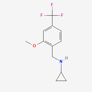 molecular formula C12H14F3NO B8122522 Cyclopropyl-(2-methoxy-4-trifluoromethyl-benzyl)-amine 