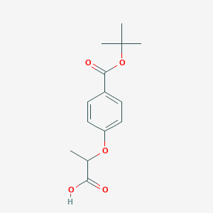 molecular formula C14H18O5 B8122529 4-(1-Carboxy-ethoxy)-benzoic acid tert-butyl ester 