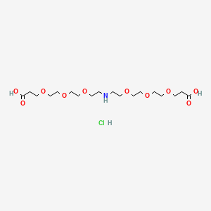 molecular formula C18H36ClNO10 B8122531 3-[2-[2-[2-[2-[2-[2-(2-Carboxyethoxy)ethoxy]ethoxy]ethylamino]ethoxy]ethoxy]ethoxy]propanoic acid;hydrochloride 
