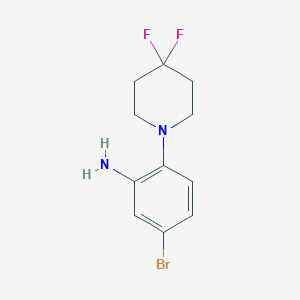 molecular formula C11H13BrF2N2 B8122563 5-Bromo-2-(4,4-difluoro-piperidin-1-yl)-phenylamine 