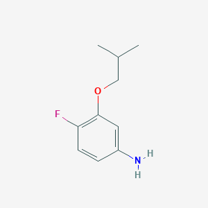 molecular formula C10H14FNO B8122570 4-Fluoro-3-isobutoxy-phenylamine 