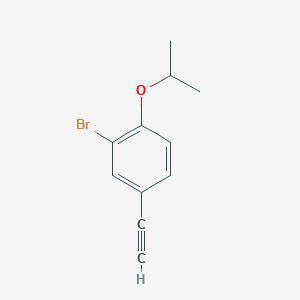 molecular formula C11H11BrO B8122601 2-Bromo-4-ethynyl-1-isopropoxy-benzene 