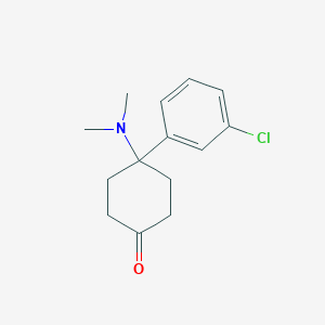 molecular formula C14H18ClNO B8122618 4-(3-Chlorophenyl)-4-(dimethylamino)cyclohexan-1-one CAS No. 65619-53-6