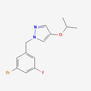 molecular formula C13H14BrFN2O B8122627 1-(3-Bromo-5-fluorobenzyl)-4-isopropoxy-1H-pyrazole 