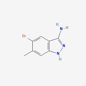 molecular formula C8H8BrN3 B8122635 5-Bromo-6-methyl-1H-indazol-3-amine 