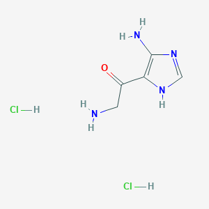 molecular formula C5H10Cl2N4O B8122707 2-amino-1-(5-amino-1H-imidazol-4-yl)Ethanone Dihydrochloride 