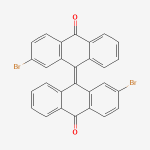 molecular formula C28H14Br2O2 B8122718 3-Bromo-10-[2-bromo-10-oxoanthracen-9(10H)-ylidene]-9(10H)-anthracenone 