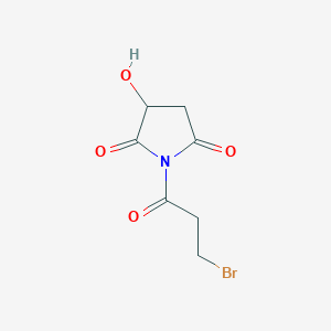 molecular formula C7H8BrNO4 B8122722 1-(3-Bromopropanoyl)-3-hydroxypyrrolidine-2,5-dione 