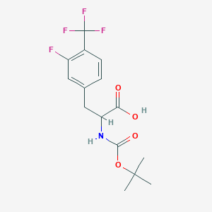 molecular formula C15H17F4NO4 B8122729 2-tert-Butoxycarbonylamino-3-(3-fluoro-4-trifluoromethyl-phenyl)-propionic acid 