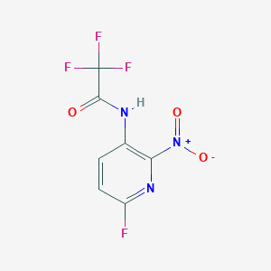 molecular formula C7H3F4N3O3 B8122818 2,2,2-trifluoro-N-(6-fluoro-2-nitropyridin-3-yl)acetamide 