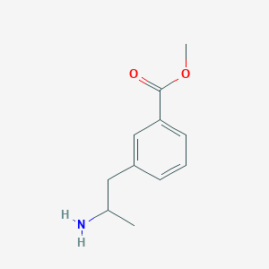 molecular formula C11H15NO2 B8122854 Methyl 3-(2-aminopropyl)benzoate 
