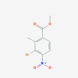 molecular formula C9H8BrNO4 B8122856 Methyl 3-bromo-2-methyl-4-nitrobenzoate 