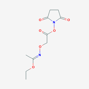 molecular formula C10H14N2O6 B8122941 (2,5-dioxopyrrolidin-1-yl) 2-[(E)-1-ethoxyethylideneamino]oxyacetate 