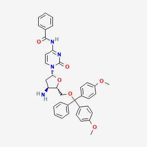 molecular formula C37H36N4O6 B8122952 N-Benzoyl-3'-amino-5'-O-(4,4'-dimethoxytrityl)-2',3'-dideoxycytidine 