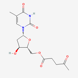 molecular formula C15H20N2O7 B8122959 ((2R,3S,5R)-3-Hydroxy-5-(5-methyl-2,4-dioxo-3,4-dihydropyrimidin-1(2H)-yl)tetrahydrofuran-2-yl)methyl 4-oxopentanoate 